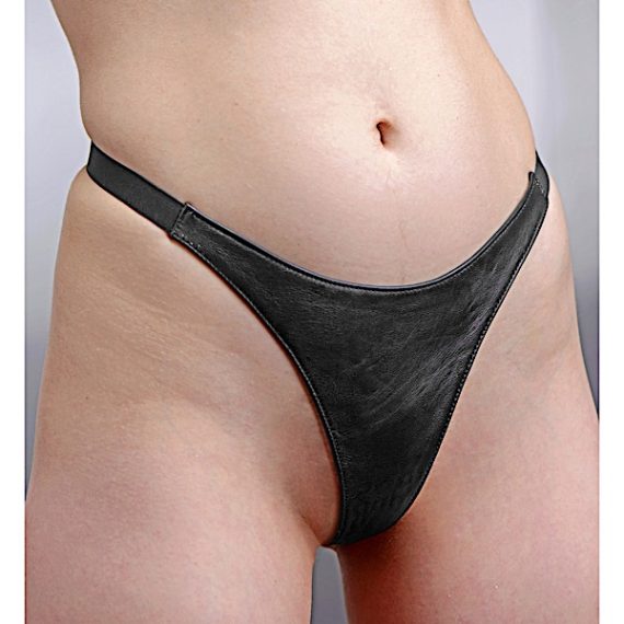 Spiked Leather Thong Panties- LXL