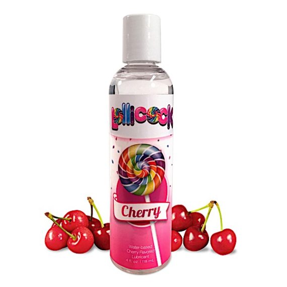 Lollicock 4 oz. Water-based Flavored Lubricant - Cherry