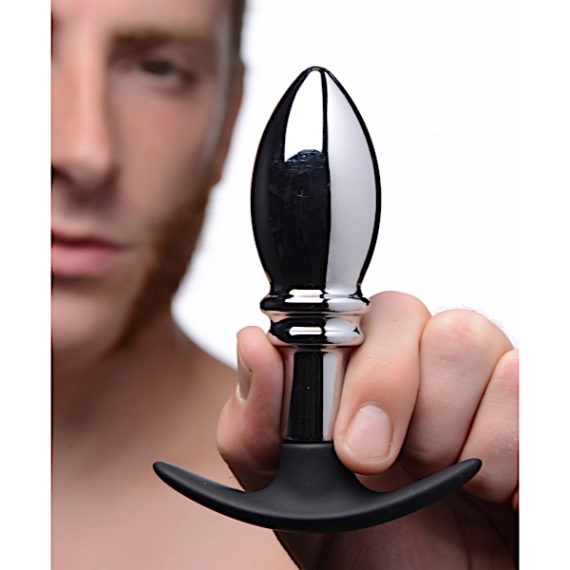 Dark Stopper Metal and Silicone Anal Plug