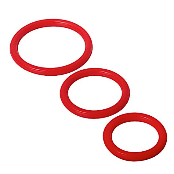 Trinity Silicone Cock Rings Red