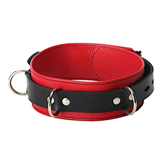 Strict Leather Deluxe Red and Black Locking Collar