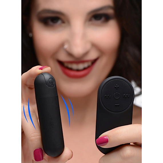 Vibrating Bullet with Remote Control - Black