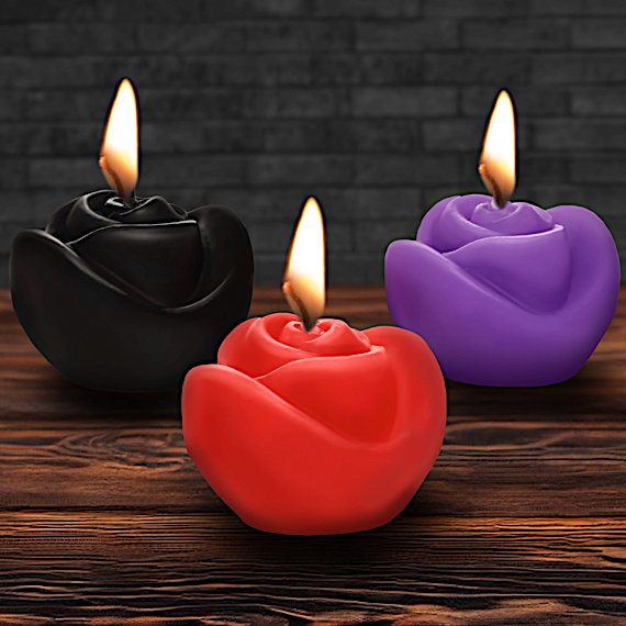 Fire Garden 3pc Rose Candle Set