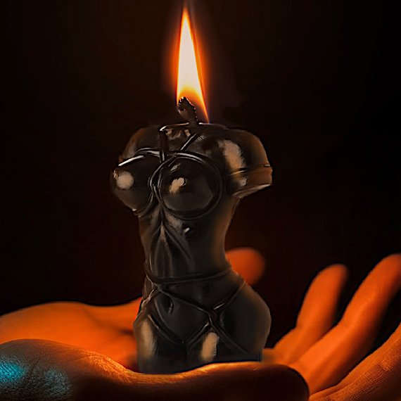 Bound Goddess Drip Candle - Black