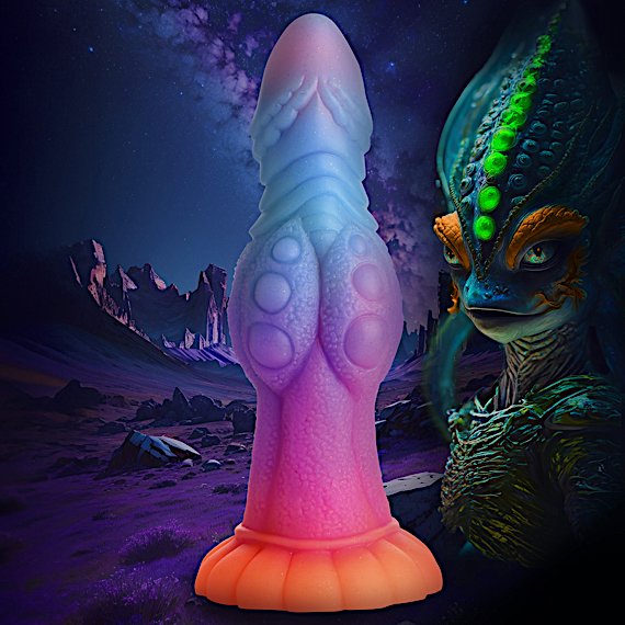 Galactic Cock Alien Creature Glow-in-the-Dark Silicone Dildo