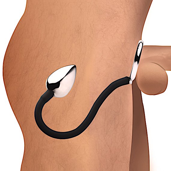 Tug and Plug Cock and Ball Ring with Anal Plug