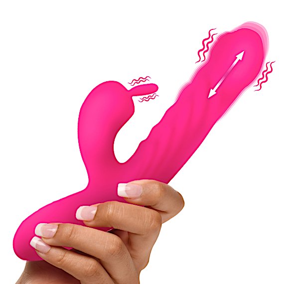 Thrusting and Vibrating Silicone Rabbit Vibrator