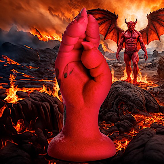 Demon Claw Fisting Silicone Dildo - Red