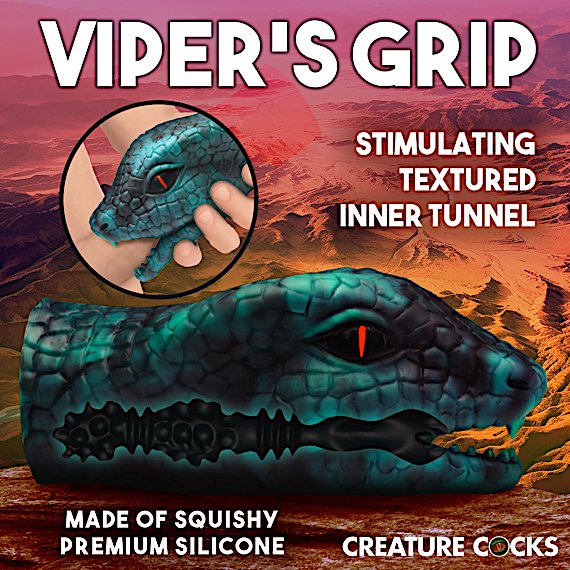 Serpentine Stroker Silicone Masturbator - Green