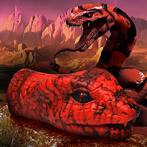 Serpentine Stroker Silicone Masturbator - Red