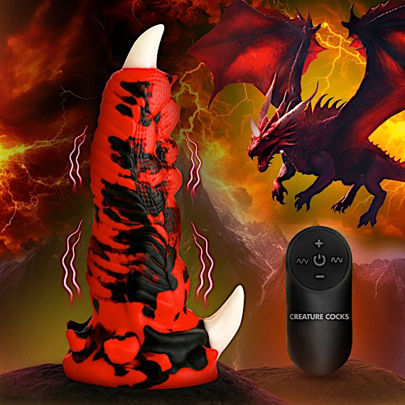 Red Talon Vibrating Silicone Dildo