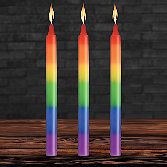 Pride Candles Rainbow Drip Candle Set of 3