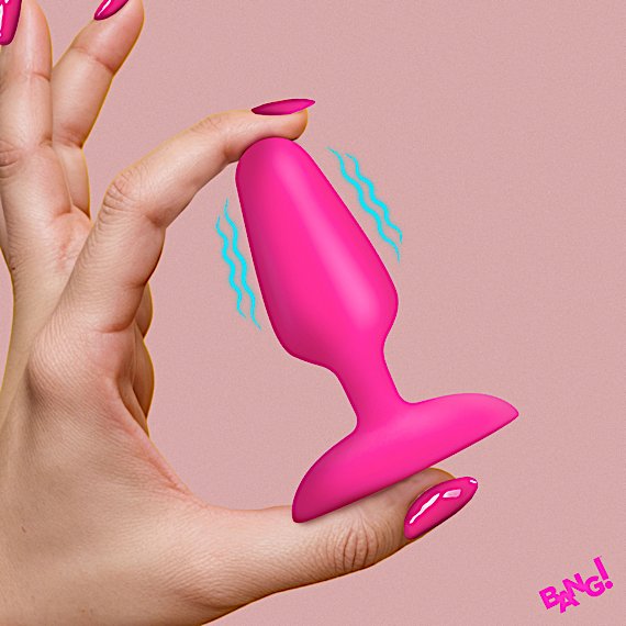 Flexible Vibrating Silicone Butt Plug - Pink