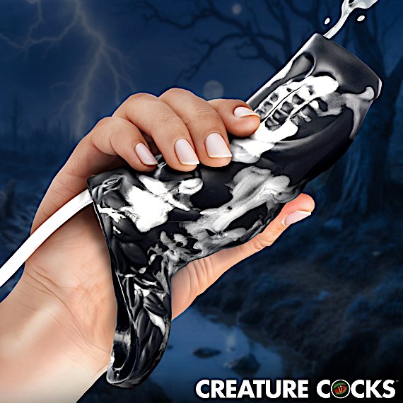 Night Prowler Squirting Silicone Penis Enhancer - Silver