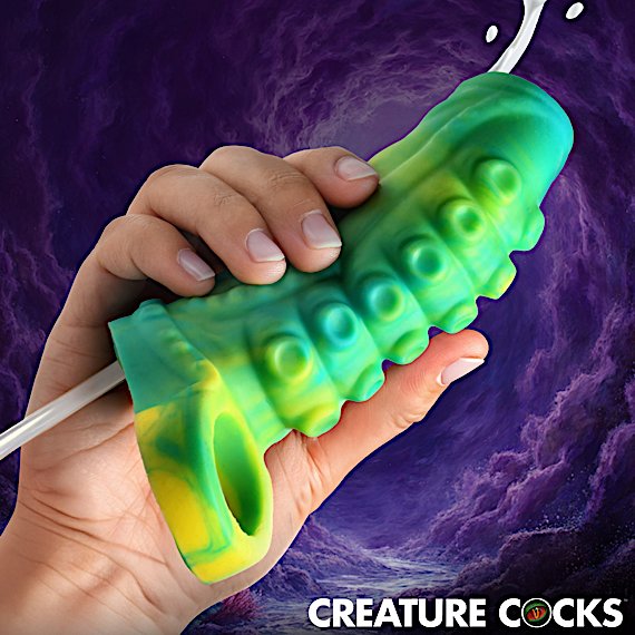 Tentacle Squirting Silicone Penis Enhancer - Green
