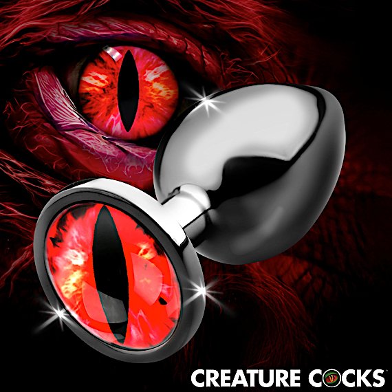 Sinister Eye Red Eye Metal Butt Plug - Large