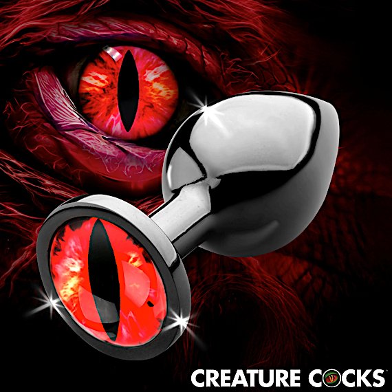 Sinister Eye Red Eye Metal Butt Plug - Medium