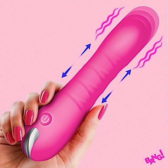 New Thrusting Silicone Dildo - Pink