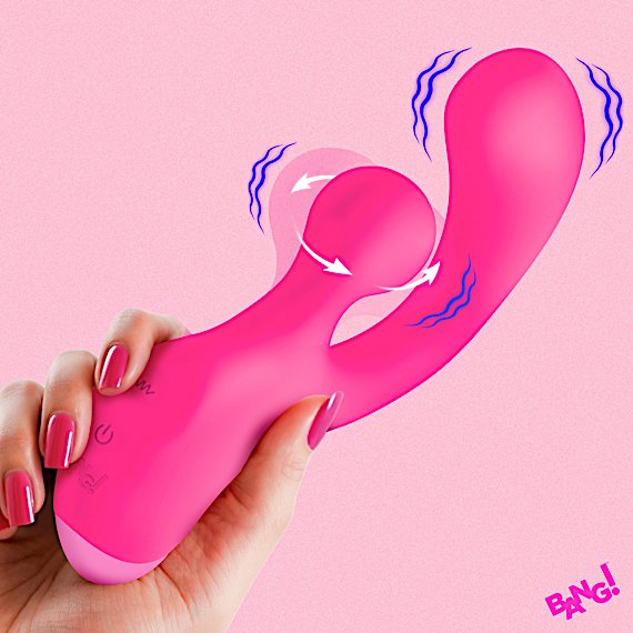 Gyro Rabbit Silicone Vibrator - Pink