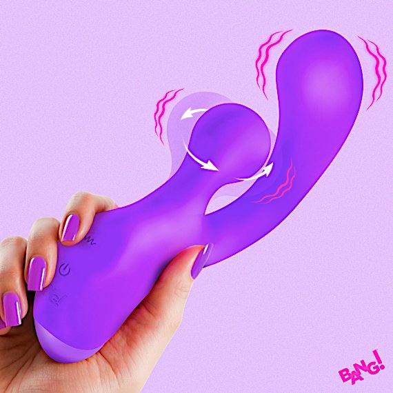 Gyro Rabbit Silicone Vibrator - Purple