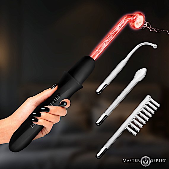 Elektrawand Rechargeable Violet Wand with Attachments - Black