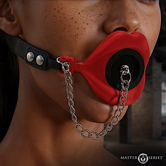 Plugged Silicone Feeding Gag - Red