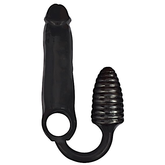 XXXPander Sheath with Ribbed Plug - Black