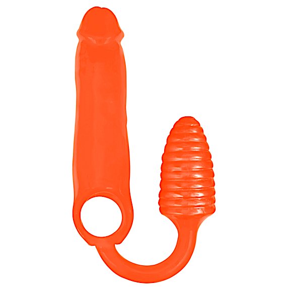 XXXPander Sheath with Ribbed Plug - Orange