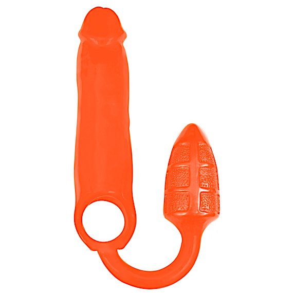 XXXPander Sheath with Double Textured Plug - Orange