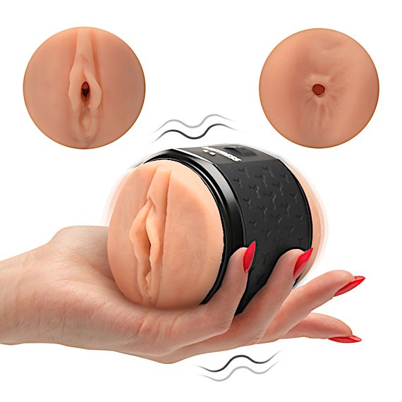 Vibrating Double Shot Mouth and Pussy Stroker