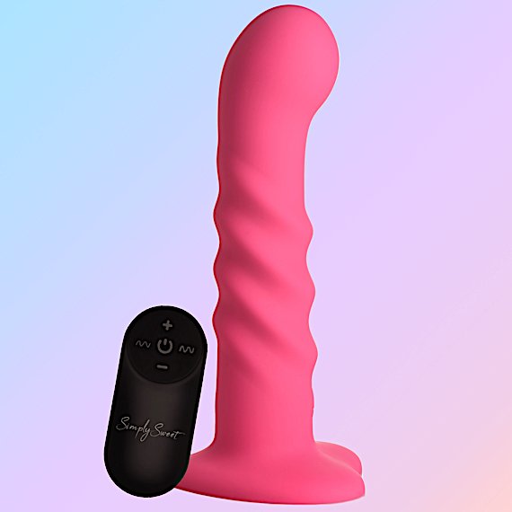 21X Vibrating Ribbed Silicone Dildo