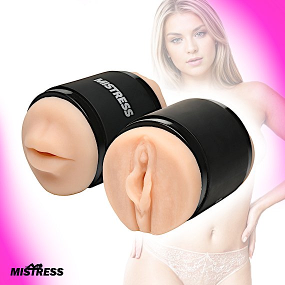 Double Shot Mouth and Pussy Stroker - Light