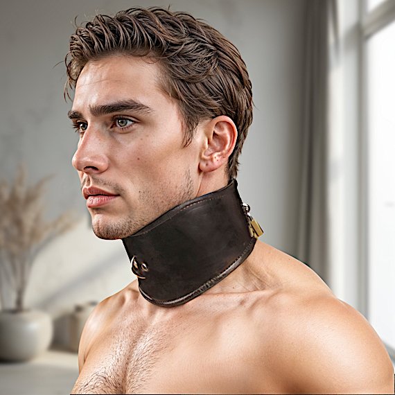 Padded Leather Locking Posture Collar