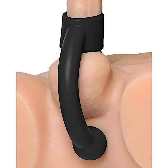 Silicone Shaft Ring with Flexible Beaded Anal Arm