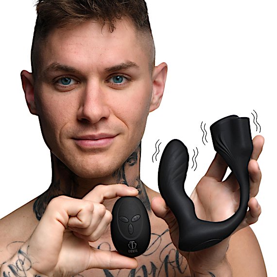 7X Silicone Prostate Plug with Ball Stretcher and Remote