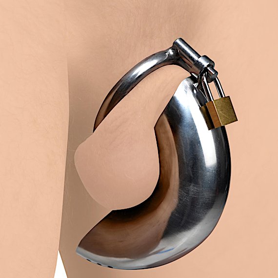 Forged Captor Locking Stainless Steel Chasity Cage