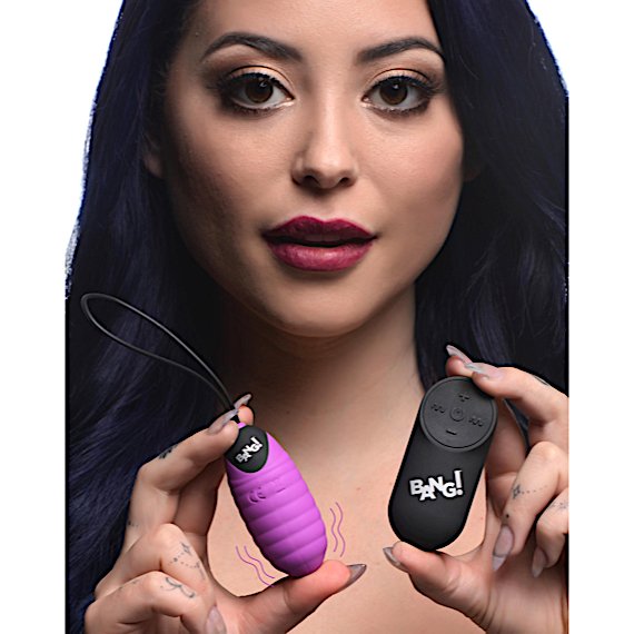 28X Ribbed Silicone Vibrating Egg with Remote Control