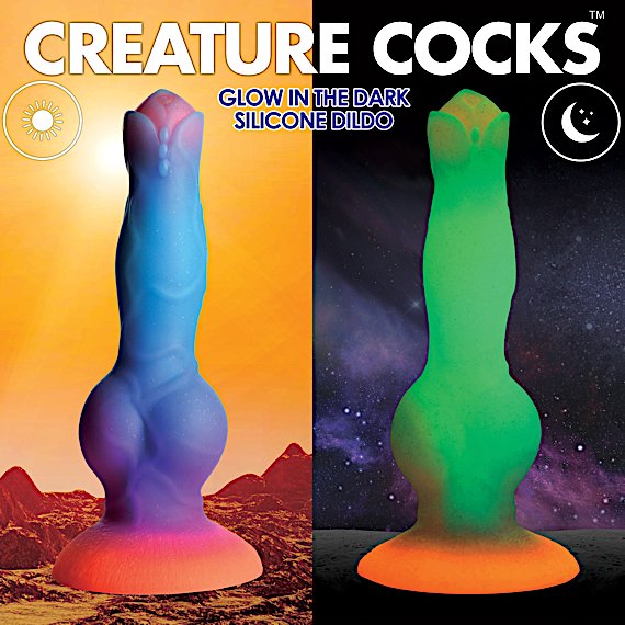 Space Cock Glow-in-the-Dark Silicone Alien Dildo