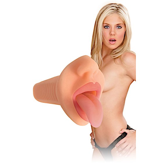 Mistress Courtney Vibrating Mouth Stroker- Flesh